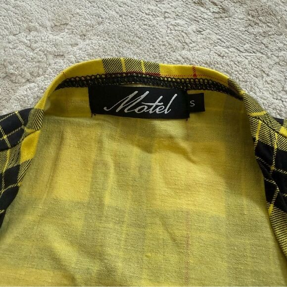Motel Rocks Maretha Dress In Winter Plaid Yellow Size Small - Picture 7 of 8
